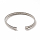 304 brazalete abierto con forma de cadena de serpiente plana de acero inoxidable para mujer BJEW-C033-03P-3