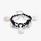 (vente d'usine de fêtes de bijoux) bracelets à breloques extensibles à coque en spirale BJEW-JB04116-1