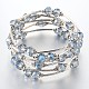 Plusieurs boucles verre bracelets perles wrap BJEW-JB01968-03-1