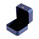 Puレザーネックレスギフトボックス  金メッキの鉄製ボタンとベルベットが内側に  結婚式のための  ジュエリー収納ケース  ブルー  7.1x7.1x4.9cm X-LBOX-L005-D01-2