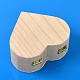 バレンタインデーをテーマにした木製リング収納ボックス  ハート型のリングケース  ビスク  10x8x4cm VALE-PW0003-04-3