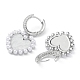 Heart Rack Plating Brass Cubic Zirconia Hoop Earrings with Plastic Pearl Beads EJEW-K245-06P-2