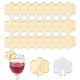 花のアクリルワイングラスチャームタグ  ワイングラスマーカー  結婚披露宴の装飾のため  ゴールド  39x39.5x1.5mm AJEW-WH0248-384B-1