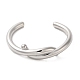 304 Stainless Steel Wire Wrap Cuff Bangles BJEW-Q773-06D-P-3