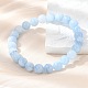 Bracciali elasticizzati con perline di giada bianca naturale e tinta&nbsp;BJEW-K212-B-018-1