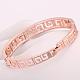 Real Rose Gold Plated Tin Alloy Czech Rhinestone Bangles for Women BJEW-BB10118-3
