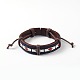 Adjustable Unisex Cowhide Cord Bracelets BJEW-L544-08B-1