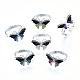 100 pièces ensemble de bagues d'humeur en fer papillon bling RJEW-N042-03-2