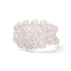 Gemma naturale e anello elasticizzato con perline intrecciate in vetro da donna RJEW-JR00546-8