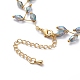 Colliers en perles de verre ovales à facettes galvanisées NJEW-JN02625-4