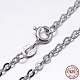Rhodium Plated 925 Sterling Silver Cable Chains Necklaces NJEW-M157-40C-18-1