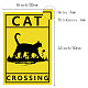 CREATCABIN Black Cat Tin Sign Vintage Metal Sign Poster Retro Painting Plaque Iron Sign Wall Decor Art Mural Hanging Sign Decorative for Cafe Office Home Bathroom 12 x 8Inch-Cat Crossing AJEW-WH0157-735-2