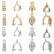 SUPERFINDINGS 16Pcs Brass Pinch Clip Bail Clasp 8 Style Cubic Zirconia Ice Pick Pinch Bails Gold Platinum Plated Bail Clasp for DIY Jewelry Making Pin: 0.7mm ZIRC-FH0001-32-1