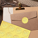 自己粘着金箔エンボスステッカー 12 枚  封筒カードシール用の丸いドットメダル装飾デカール  蝶  サイズ：約165x211mm  ステッカー：50mm  12pcs /シート DIY-WH0451-036-6