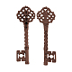 Tibetan Style Alloy Key Pendant Rhinestone Settings TIBEP-1291-R-FF-1