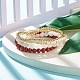Set di braccialetti elasticizzati con perline 4 pz 4 stile pietra di luna arcobaleno naturale e diaspro rosso e turchese sintetico (tinto) BJEW-JB07977-2