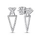TINYSAND 925 Sterling Silver Triangle Drop Stud Earrings TS-E333-S-2