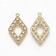 Brass Micro Pave Clear Cubic Zirconia Links ZIRC-Q021-057G-NF-2