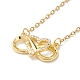 Clear Cubic Zirconia Infinity Love Heart Pendant Necklace NJEW-O125-58G-1