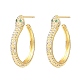 Cubic Zirconia Snake Stud Earrings EJEW-L261-010G-1