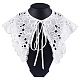 GORGECRAFT 1 Box Halloween Christmas Embroidery Collar Mini Cape Dickey Detachable False Collars White Hollow Out Flower Capes Decorative Applique Neckline Shirt Lapel with Rope for Women Dress Blouse DIY-GF0007-74-1