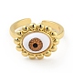Акриловое кольцо-солнце со злым глазом RJEW-B042-07G-03-2