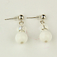 Fashion Natural & Synthetic Mixed Stone Dangle Stud Earrings EJEW-JE00618-2