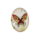 Schmetterling bedruckte Glas ovale Cabochons X-GGLA-N003-13x18-C21-1