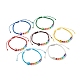 Плоские круглые браслеты из плетеных бусин лэмпворк от сглаза BJEW-JB07234-1