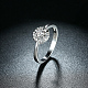 Модный плоский круглый 925 стерлингового серебра кубического циркония палец кольца RJEW-BB16658-6-5