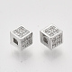 Perles de zircone cubique micro pave en Laiton KK-T048-039P-NF-2