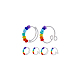 Dicosmetic 10 pz 2 stili arcobaleno rotante aperto polsino anelli regolabile personalizzato anello avvolgente anelli di perline girevoli anello agitato per l'ansia arcobaleno spinner perline anello RJEW-DC0001-15-6