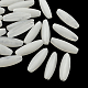 米型天然石風アクリルビーズ  細長い卵形ビーズ  ホワイト  28x9x9mm  穴：2mm  約400個/500g OACR-R035-25-1