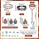 PandaHall Elite Imitation Leather Oval & Teardrop Finger Rings & Multi-strand Bracelet & Dangle Earrings & Lariat Necklace with Synthetic Turquoise SJEW-PH0001-12-2