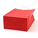 純色クラフト紙袋  ギフトバッグ  ショッピングバッグ  紙ひもハンドル付き  長方形  レッド  33x26x12cm AJEW-G020-D-12-3