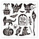 GLOBLELAND Happy Halloween Silhouette Clear Stamps for DIY Scrapbooking Ghost Witch Silicone Clear Stamp Seals 5.9x5.9inch Transparent Stamps for Cards Making Photo Album Journal Home Decoration DIY-WH0372-0015-8