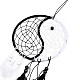 Filet/toile tissé yin yang avec décoration de pendentif en plumes HJEW-I012-01-3