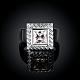 Classic Brass Cubic Zirconia Square Wide Band Finger Rings RJEW-BB00671-02-2