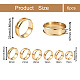 Yilisi 6pcs 6 tamaños de anillos de dedo acanalados de acero inoxidable STAS-YS0001-18G-3