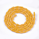 Opaque Solid Color Glass Beads Strands X-GLAA-T009-001D-2