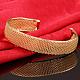 Real 18K Gold Plated Brass Mesh Cuff Bangles for Women BJEW-BB07401-4