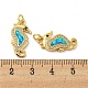 Brass Micro Pave Cubic Zirconia with Synthetic Opal Pendants KK-D096-06D-G-3