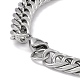 201 Stainless Steel Curb Chain Bracelet with 304 Stainless Steel Clasps for Men Women BJEW-M235-02E-P-3