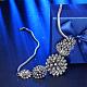 Fashion Women Jewelry Zinc Alloy Glass Rhinestone Flower Bib Statement Necklaces NJEW-BB15211-7
