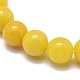 天然黄色玉ビーズストレッチブレスレット  ラウンド  染め  2インチ〜2-3/8インチ（5~6cm）  ビーズ：5.8~6.8mm BJEW-K212-A-038-3