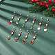 Emaille-Weihnachtsthema-Charm mit Glasperlen-Ohrringen EJEW-JE04961-2