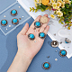 GORGECRAFT 10 Sets Turquoise Blue Buttons Round Conchos Unique Metal Eye Decorative Buckle Castings Screw Back Button with Imitation Synthetic Turquoise & Iron Screw for DIY Leather Goods Accessories DIY-GF0006-59-3