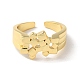 Rack Plating Brass Open Cuff Rings RJEW-M158-01G-2