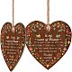 Corazón con palabra placa colgante de madera HJEW-WH0037-005-1
