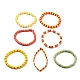 Set di braccialetti elastici da surfista heishi in argilla polimerica 7 pz 7 BJEW-SW00088-02-1